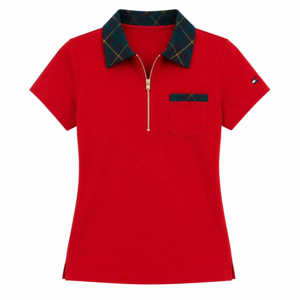 Tommy Hilfiger Women's Plaid-Collar Polo Shirt