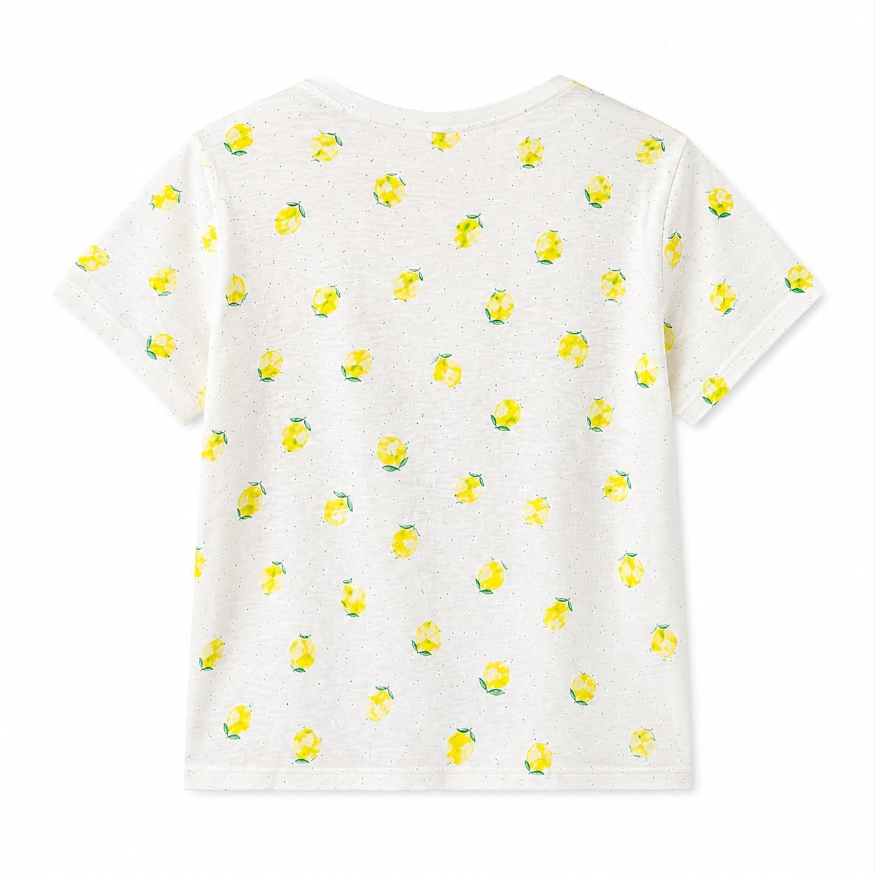Madison Grey Round neck and short sleeve t-shirt with a full lemon print