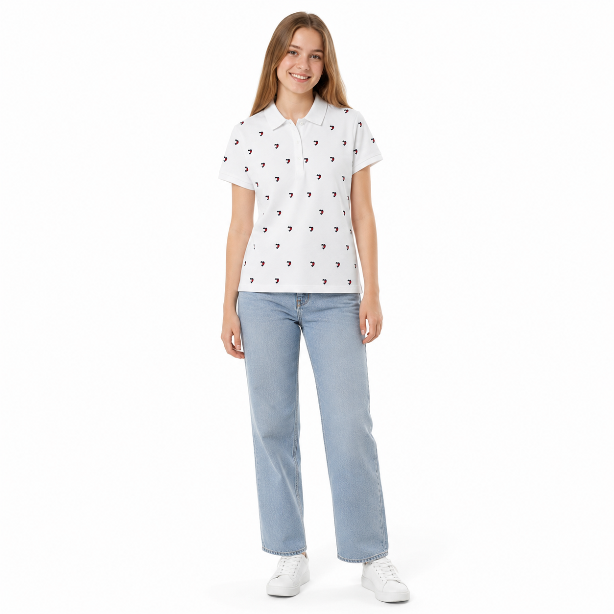 Tommy Hilfiger Girls' Heart-Print Polo