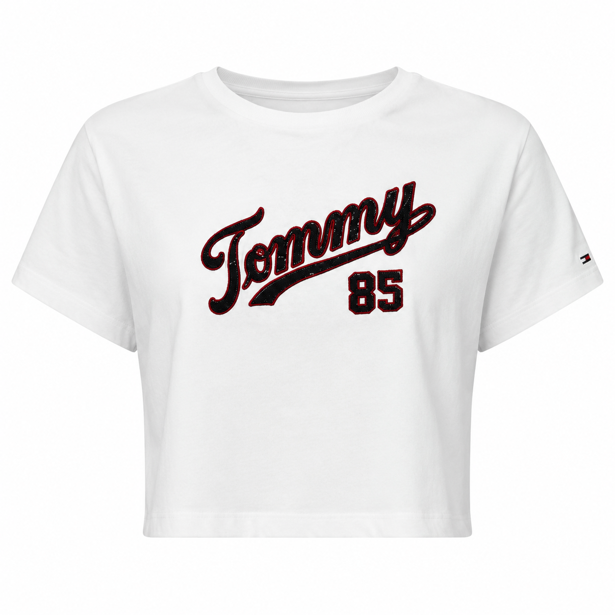 Tommy Hilfiger Sequin Logo Crop T-Shirt