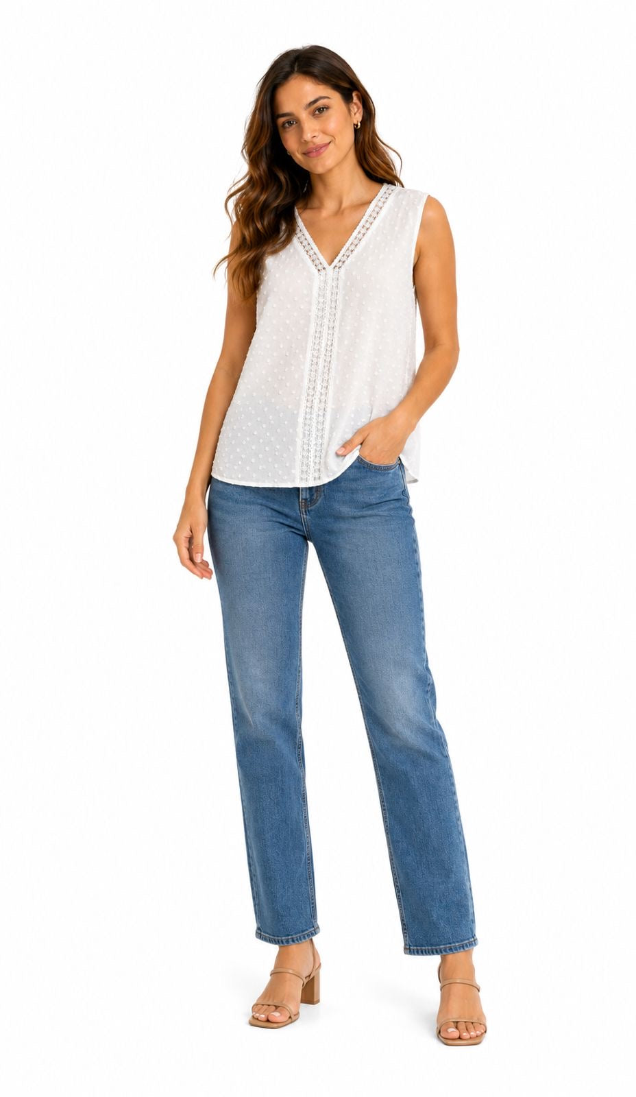 NAIF-White sleeveless blouse from the Naïf brand