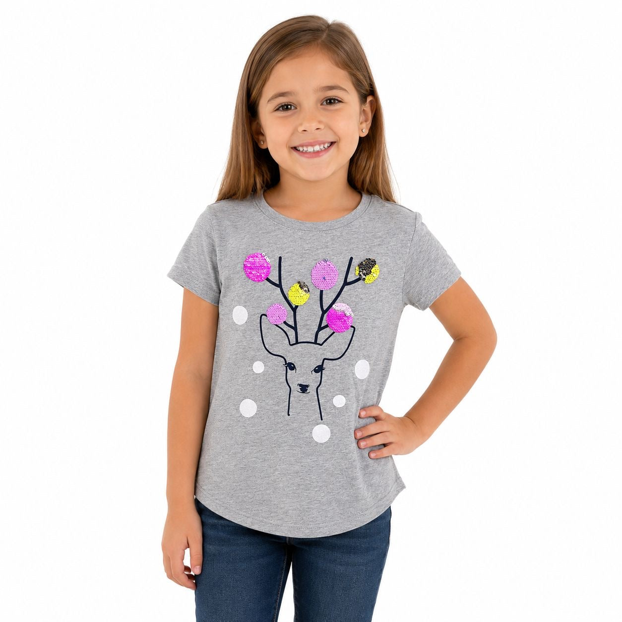 GAP-Gray short-sleeved t-shirt for girls