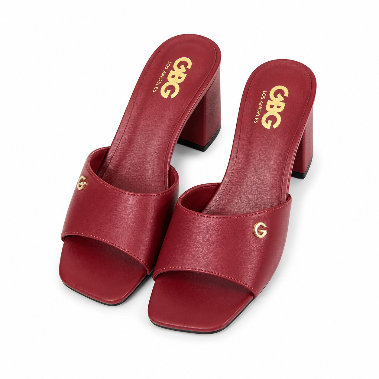 GUESS Burgundy Block Heel Women