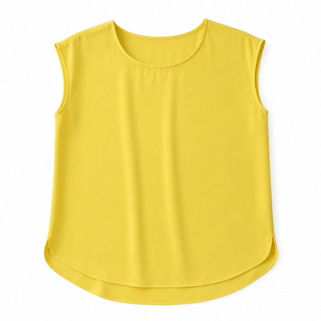Green Envelope Flowing round neck and sleeveless blouse in yellow Women’s