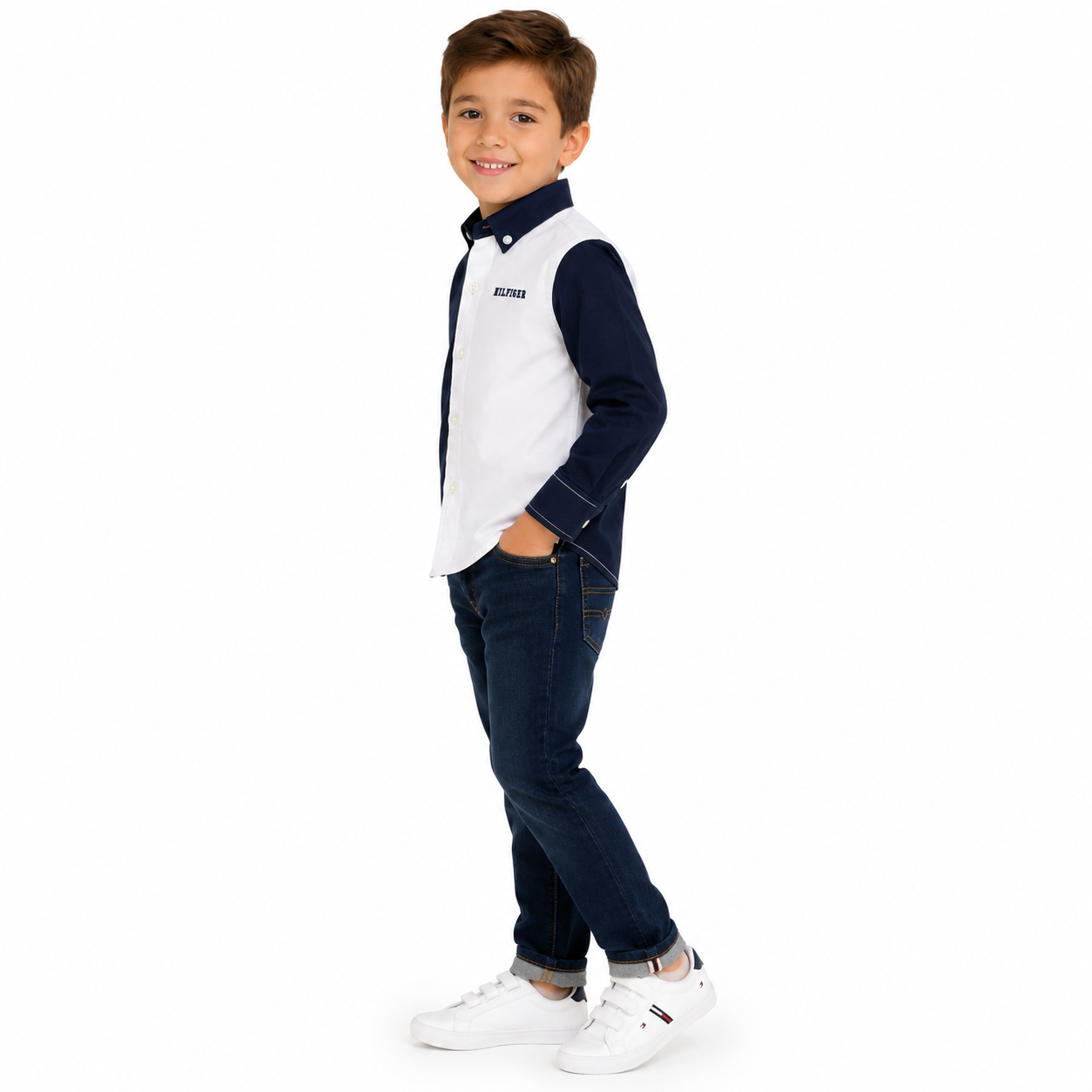Tommy Hilfiger Toddler and Little Boys Classic Tommy Long Sleeve Shirt