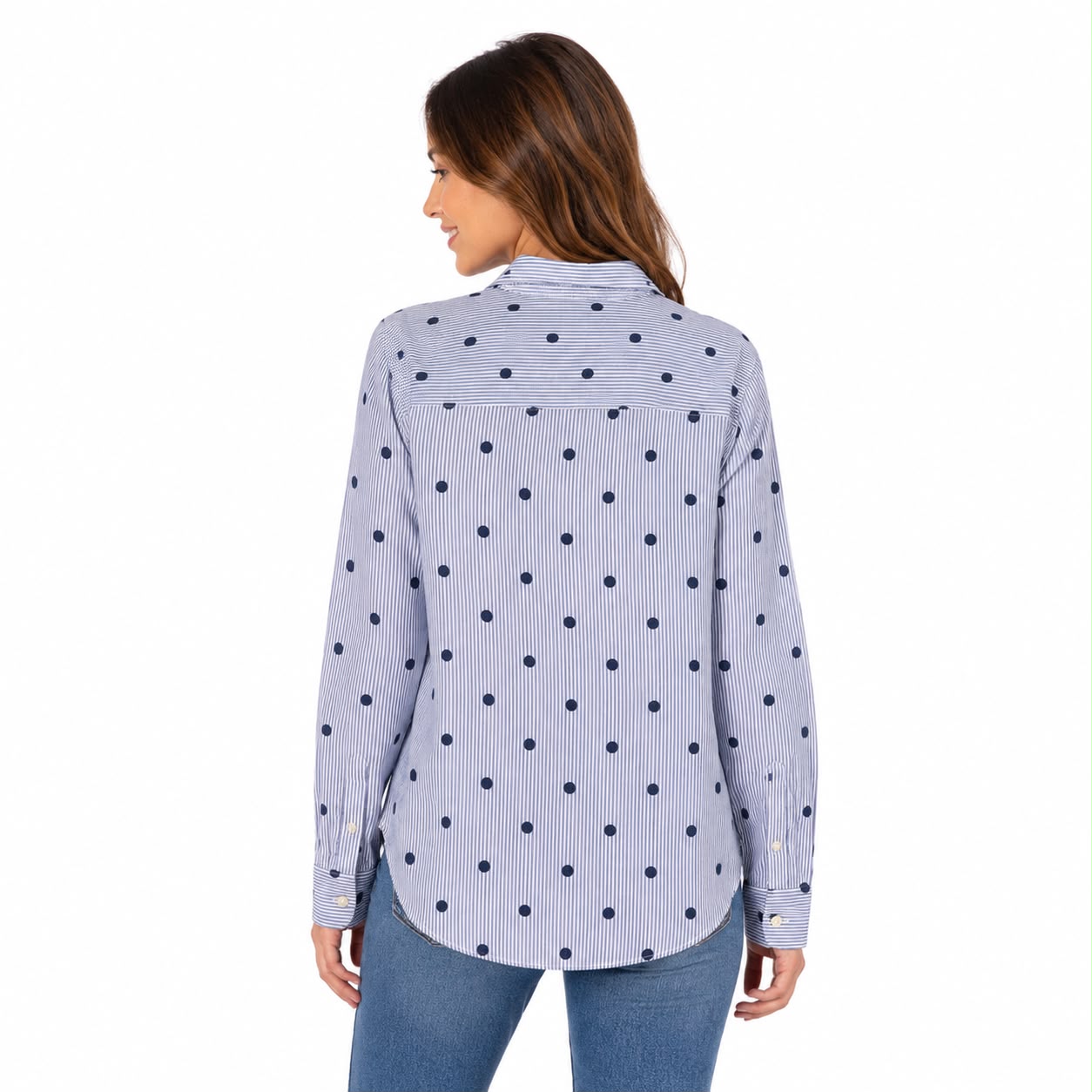 Tommy Hilfiger Relaxed Polka-Dot Poplin Jacquard Shirt