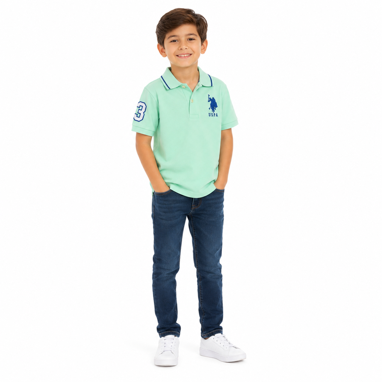 U.S Polo Association Pure Cotton Solid Polo Shirt