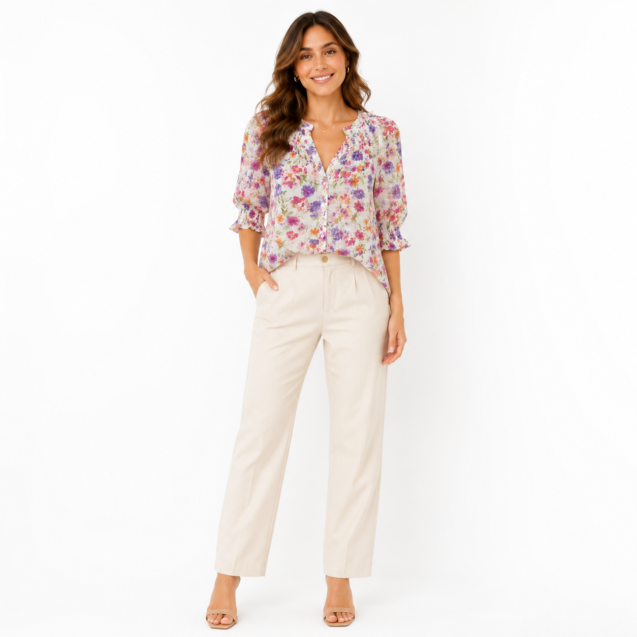 C By ONE-Blouse with floral print from the brand C by One