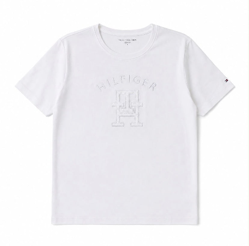 Tommy Hilfiger-Embroidered Tonal Monogram Logo T-Shirt