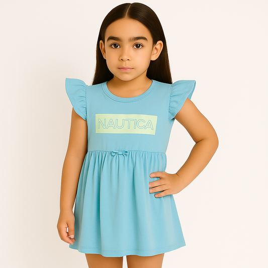 Nautica girls' ruffle trim dress (7-16)