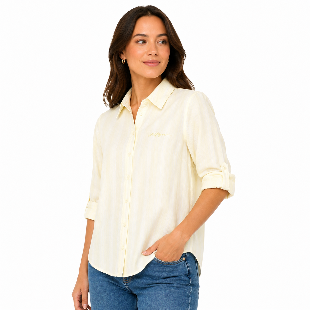 Tommy Hilfiger Striped Shirt with Buttoned Cuffs