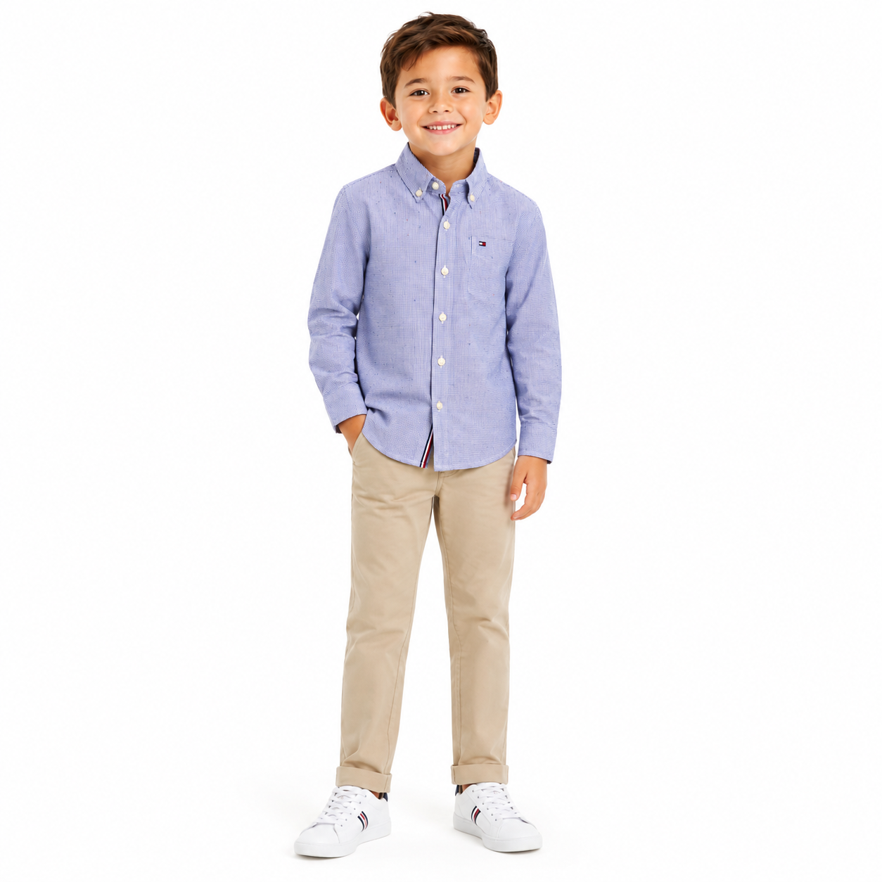 Tommy Hilfiger shirt in blue vichy checks with buttons