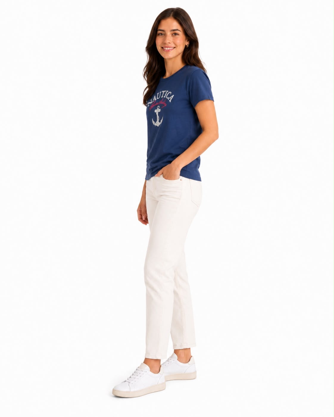 NAUTICA-Navy Blue Short Sleeve Graphic T-Shirt