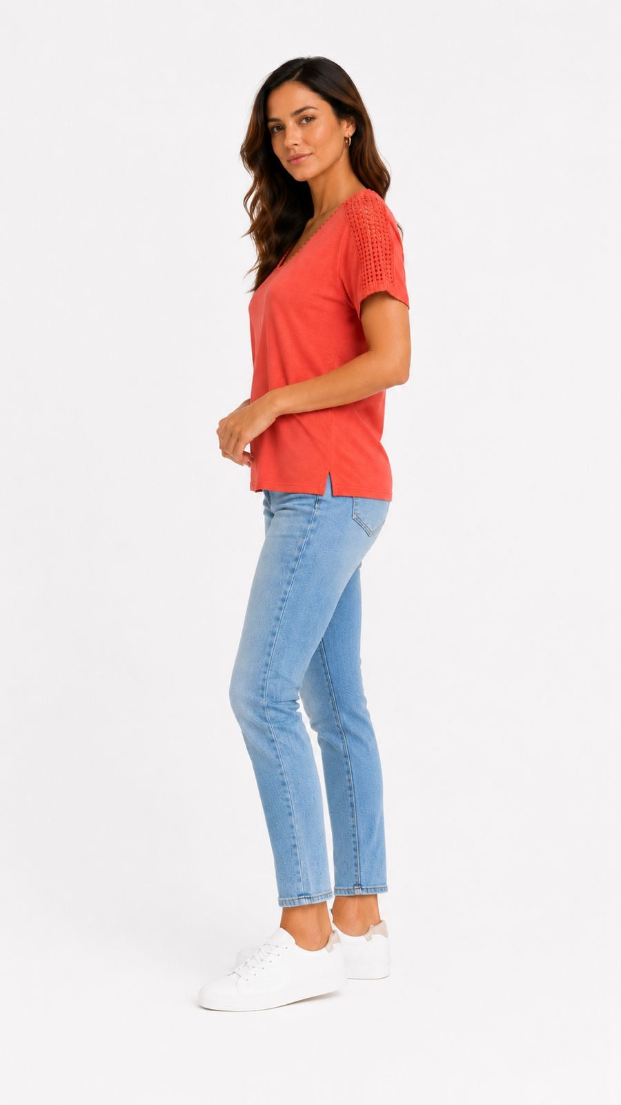 RAFAELA-Women’s DOT TRIM TEE