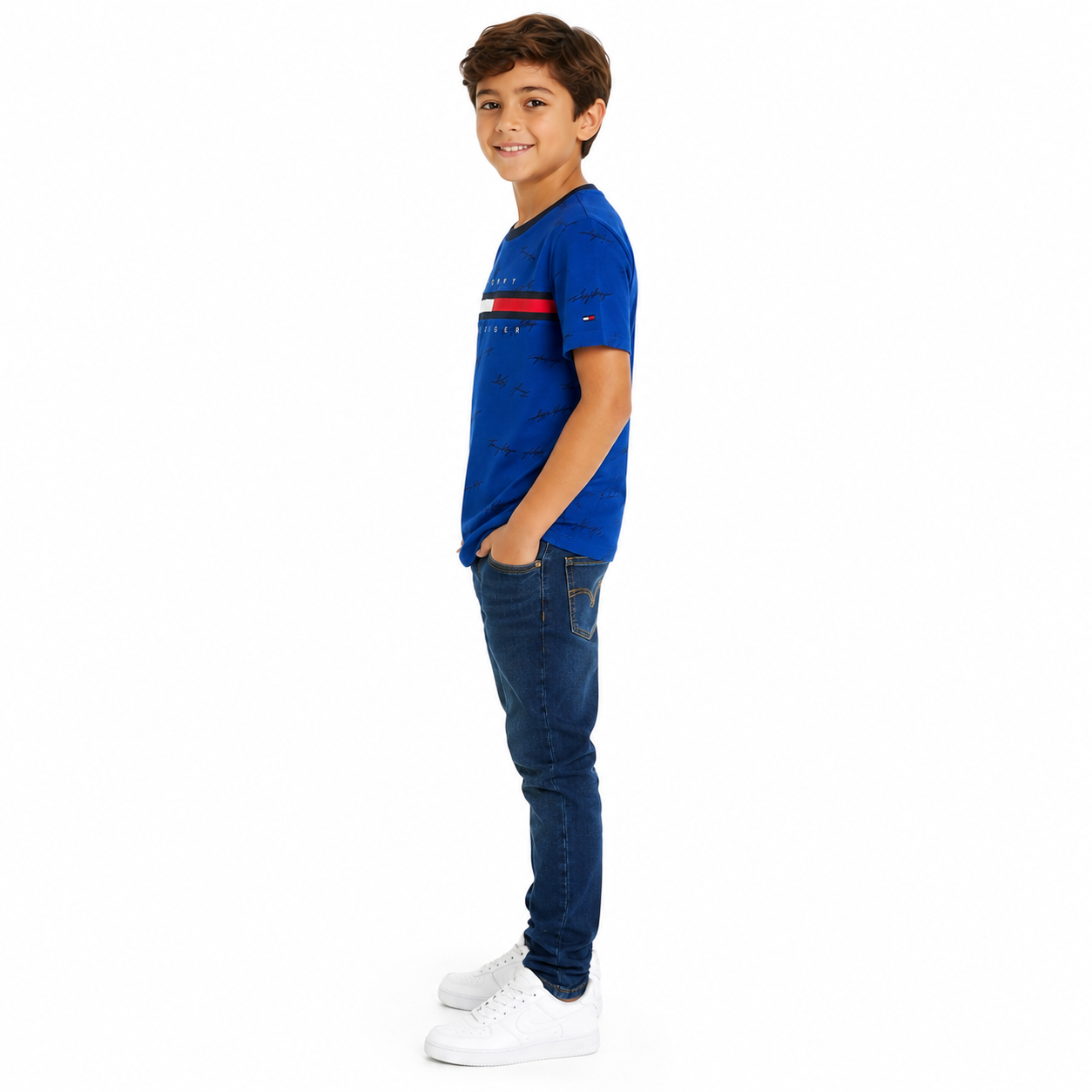 Tommy Hilfiger Kids' Signature Flag Stripe Logo T-Shirt
