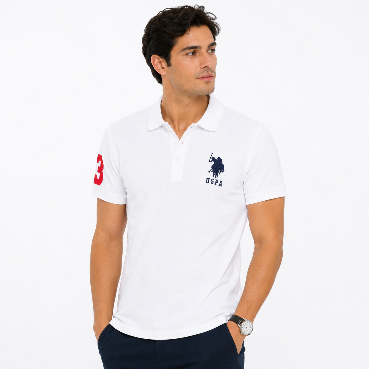 US Polo Assn Solid Pique Small Logo Polo Shirt