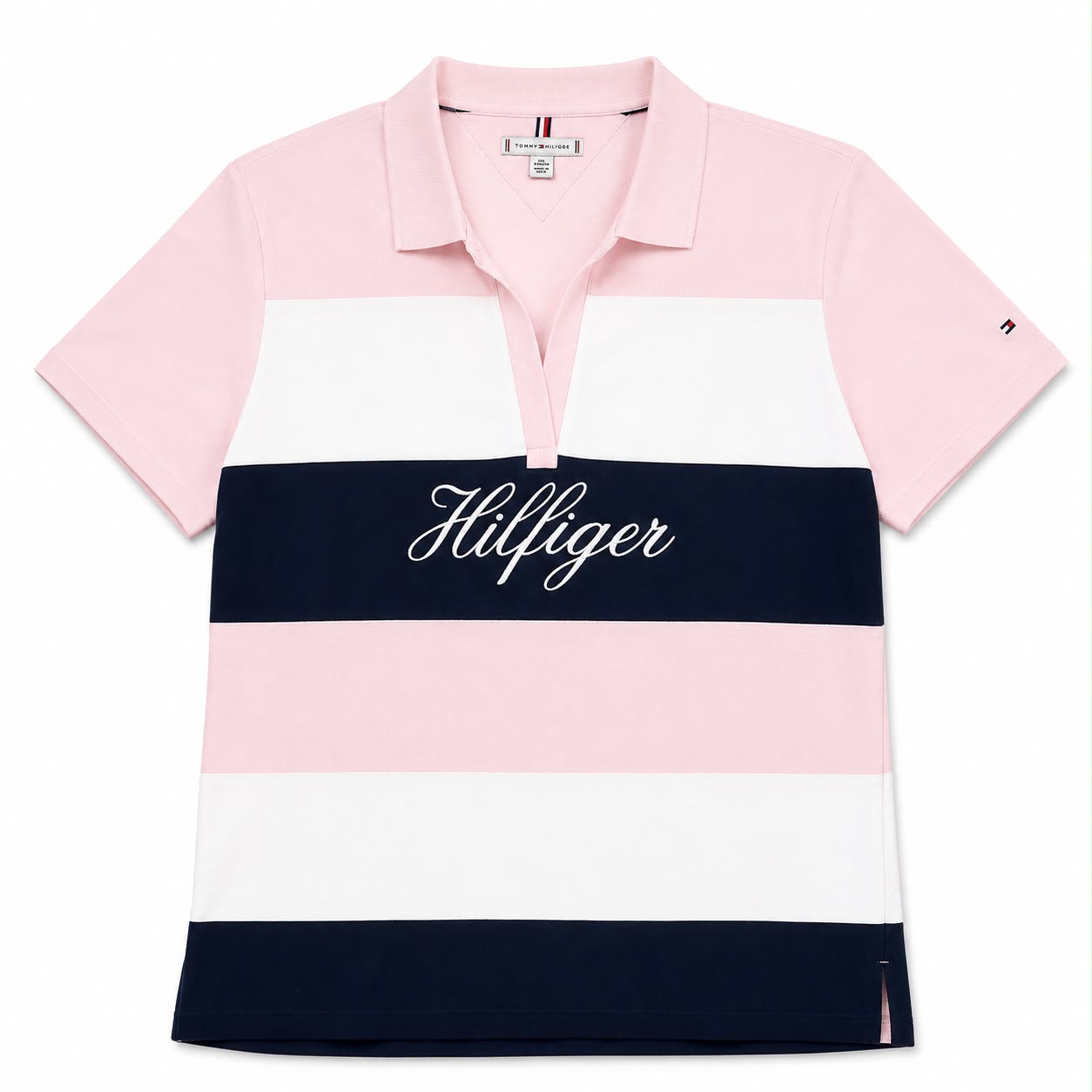 Tommy Hilfiger Colorblock Logo Split-Neck Polo