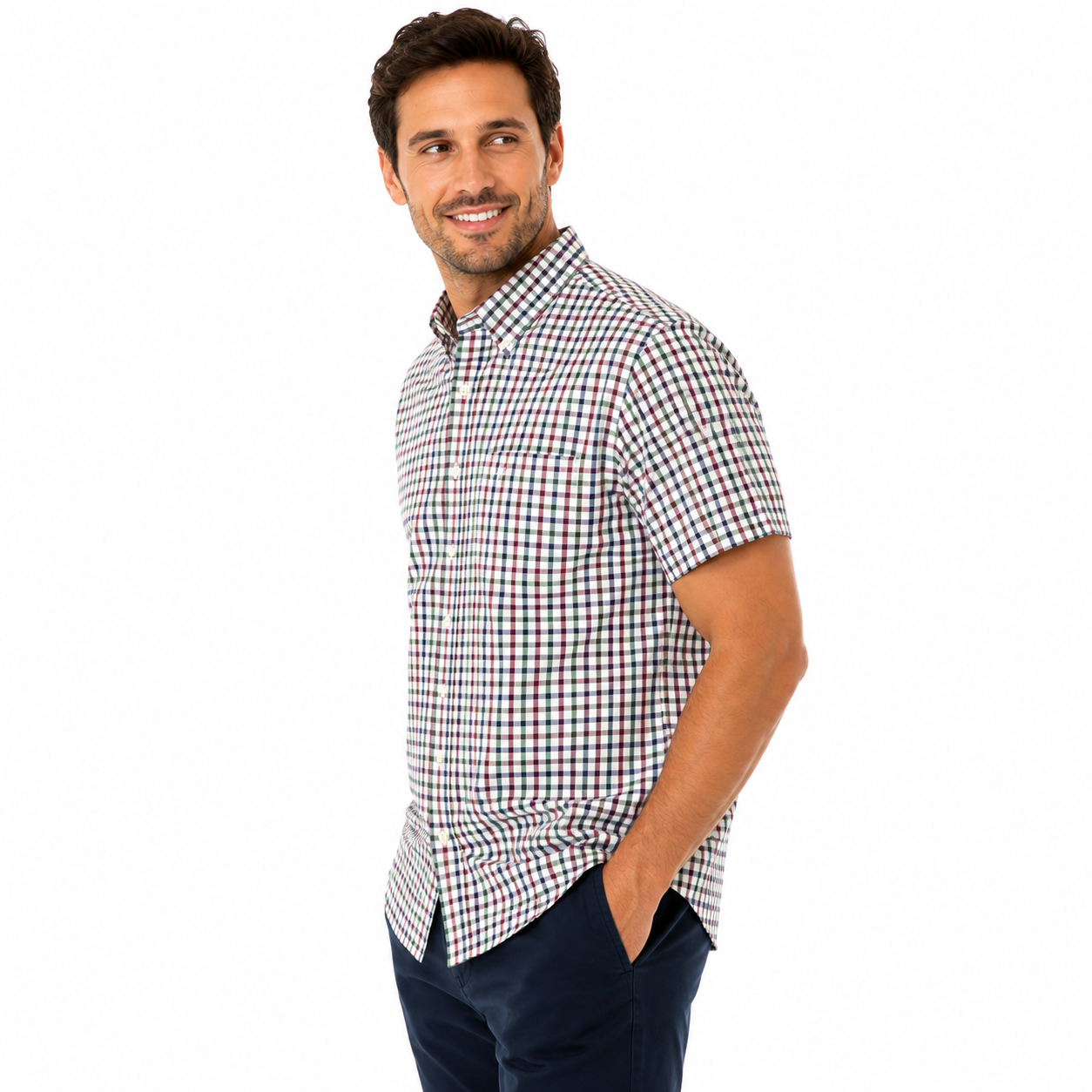 Nautica Plaid short-sleeved shirt