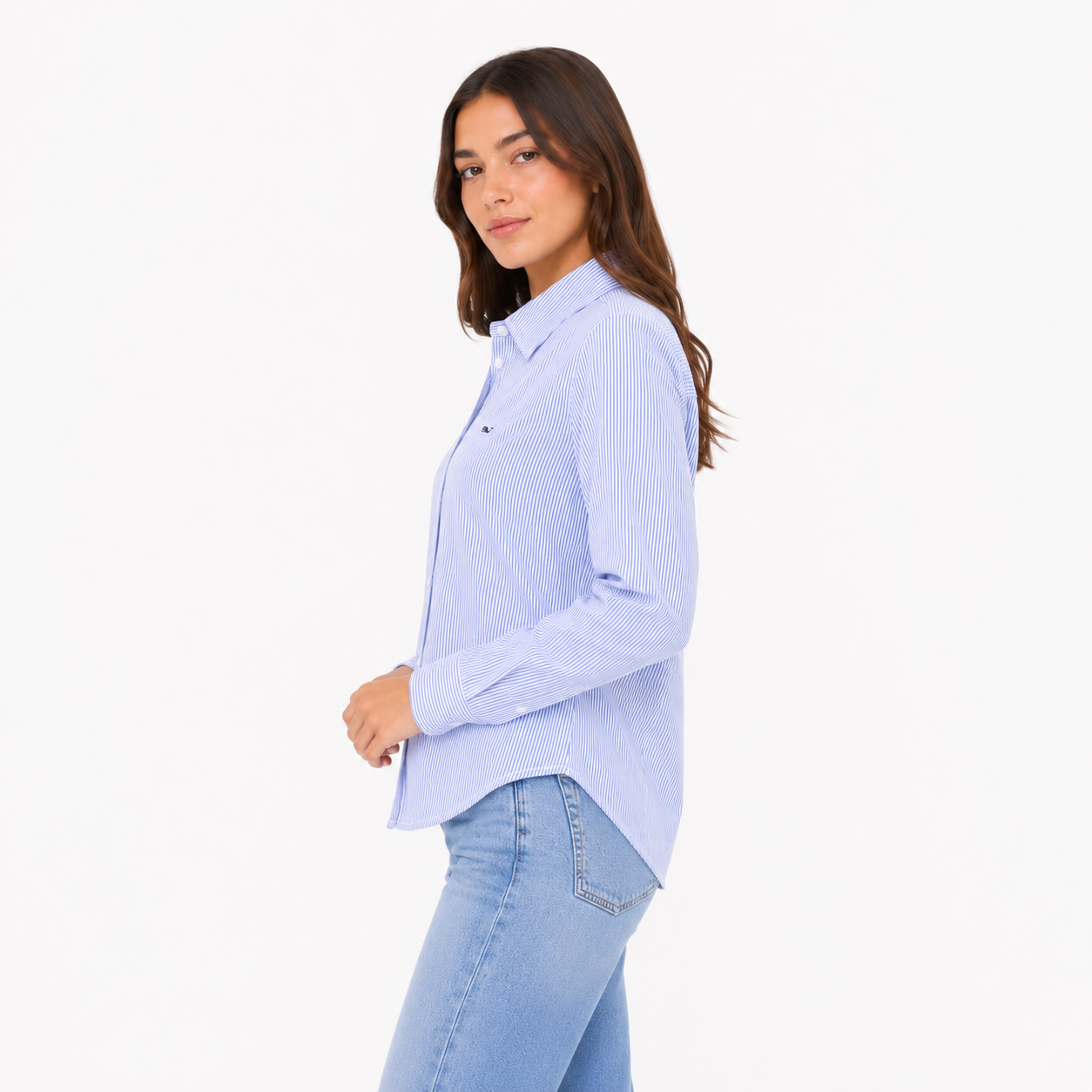 Vineyard Vines Striped Chilmark Women’s Classic Botton Down Marlin Shirt