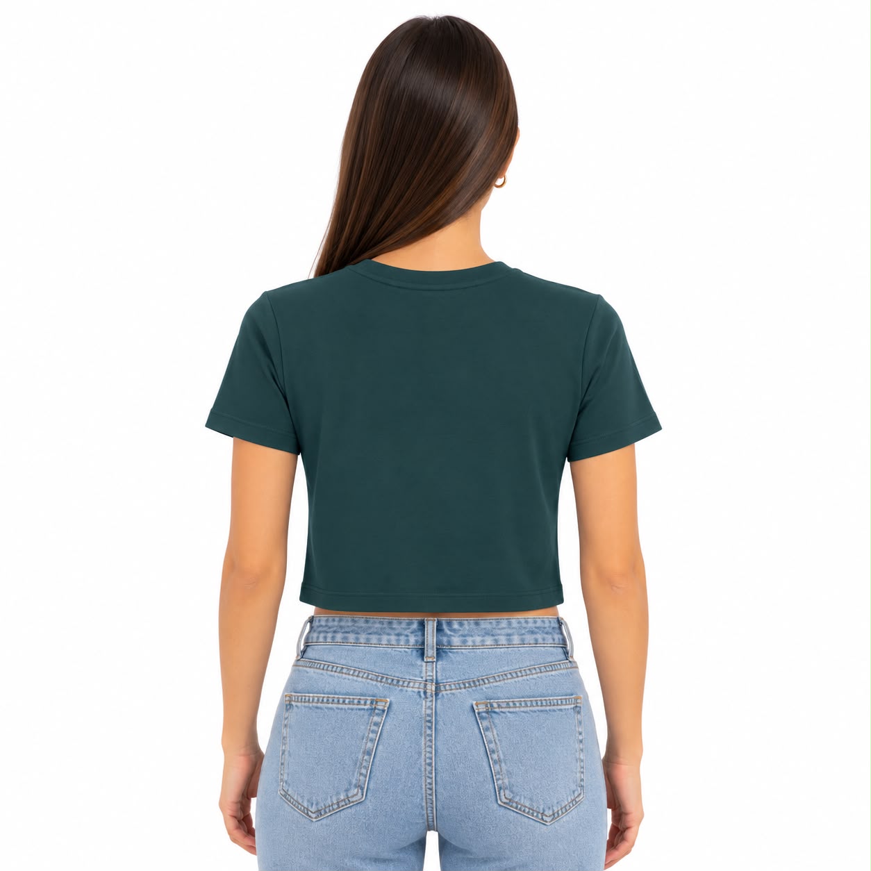 Just Polly Womens Summer Crop Tops Short Sleeve Round Neck T-Shirts Loose Fit Casual Blouse