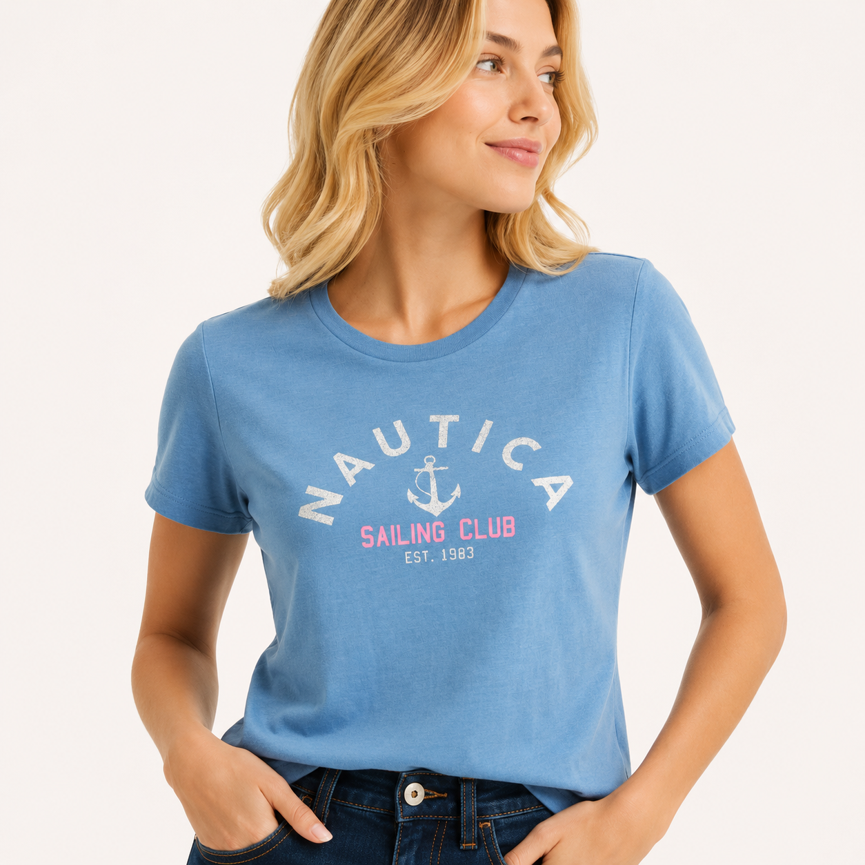 Nautica Sailing Club glitter graphic t-shirt