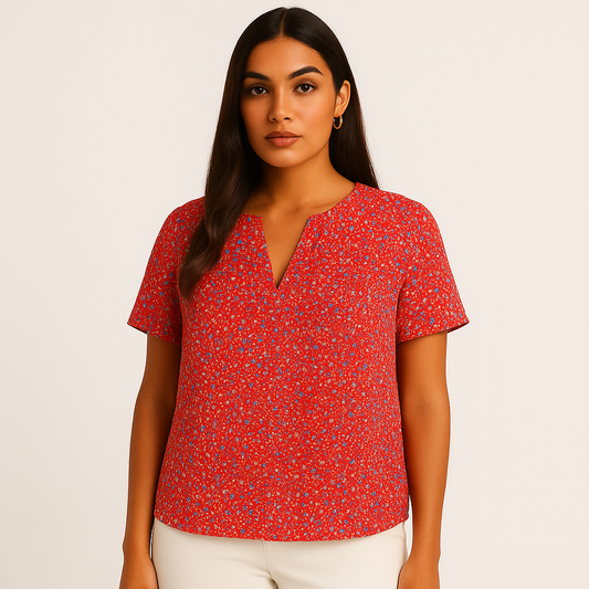 Pleione Floral Flutter Sleeve Blouse