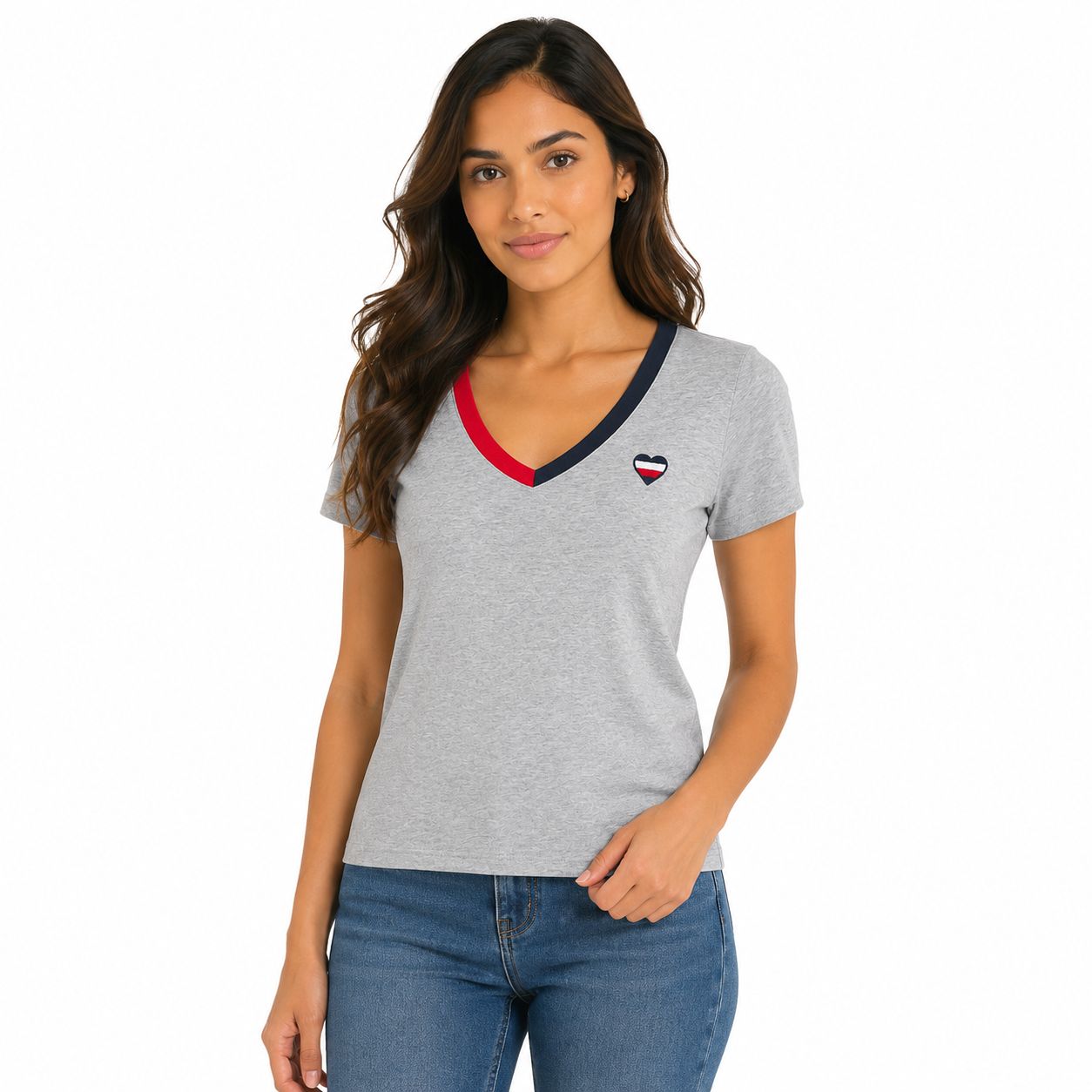 Tommy Hilfiger V Neck Heart Shirt