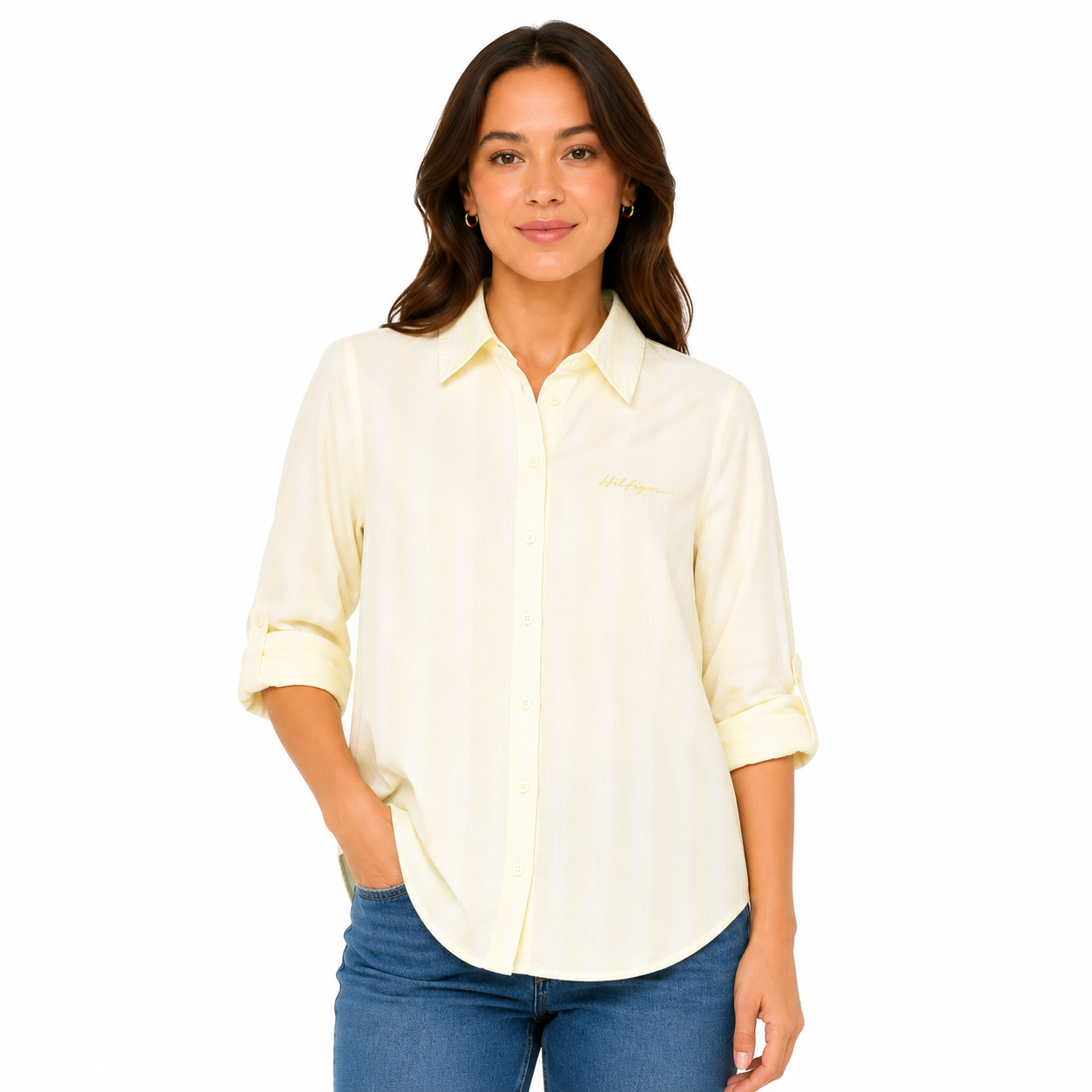 Tommy Hilfiger Striped Shirt with Buttoned Cuffs