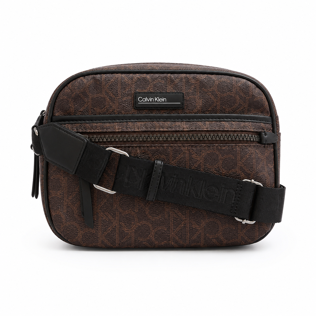 Calvin Klein Jeans brown monogram camera bag