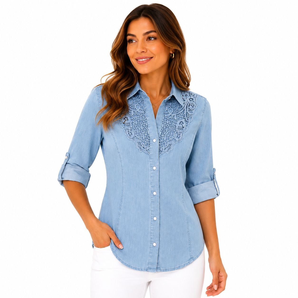 CAVALINI-Women's denim shirt