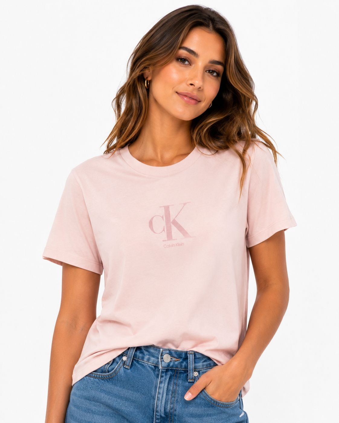 Calvin Klein crew neck t-shirt in light pink