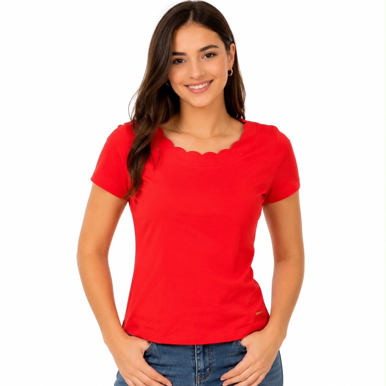 Anne Klein Scalloped collar t-shirt Women’s