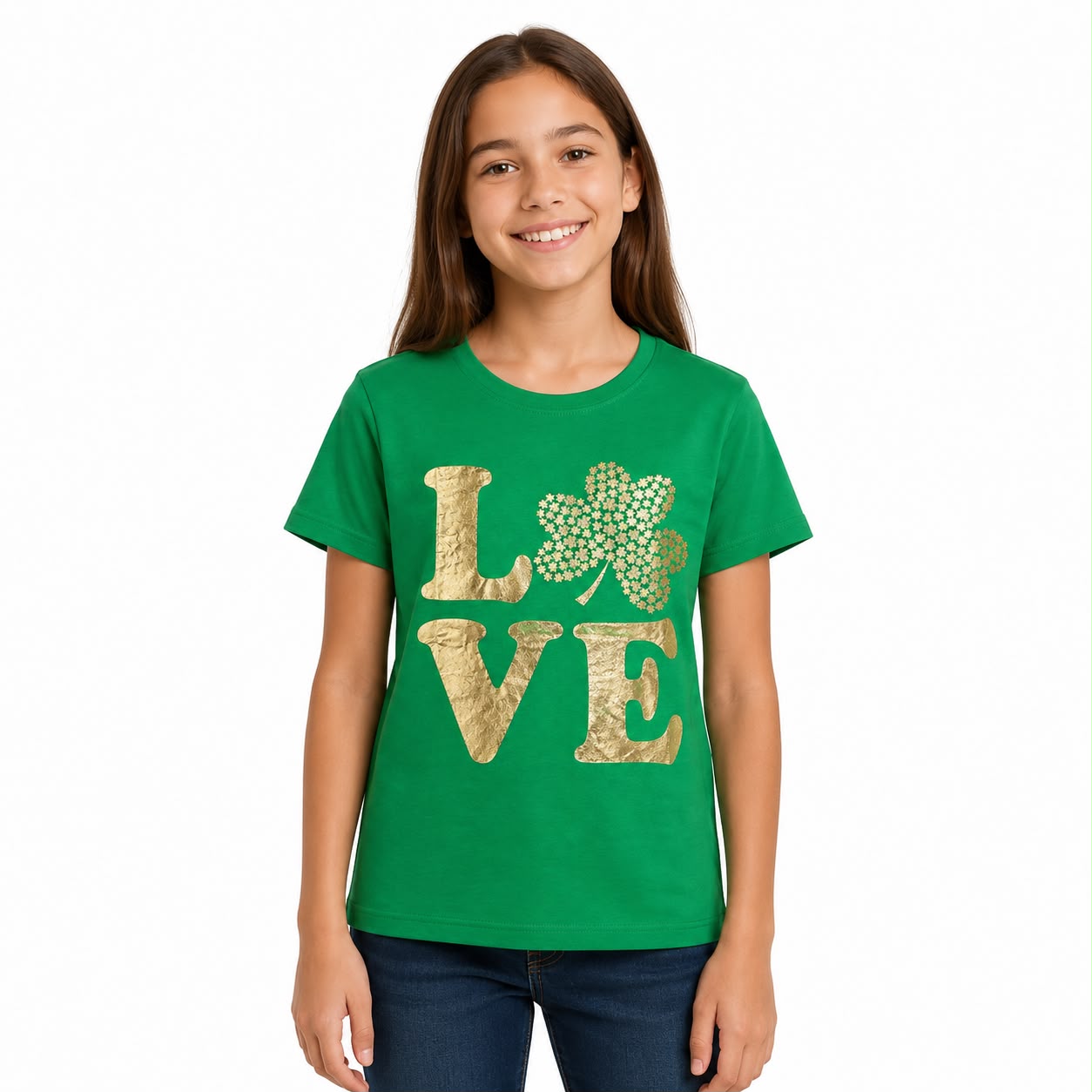 The Children’s Place Girls Love Shamrock Print T-Shirt - Green