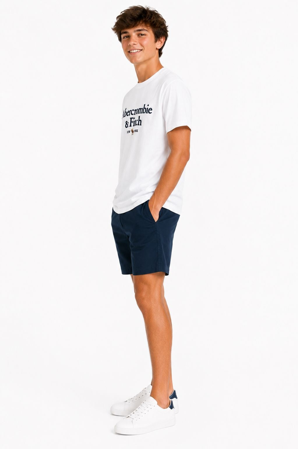 Abercrombie & Fitch white short-sleeved t-shirt