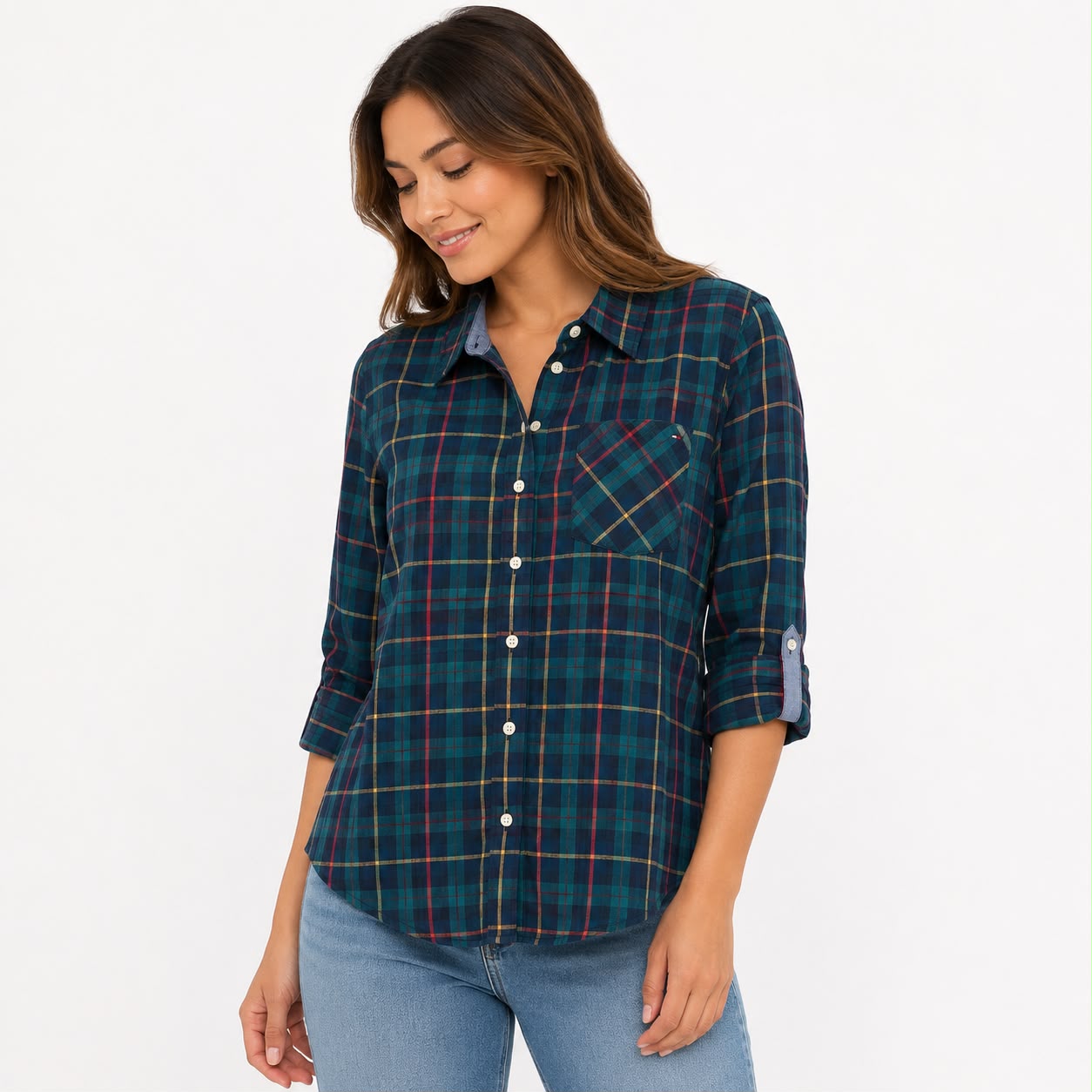 Tommy Hilfiger Plus Size Plaid Button-Front Shirt