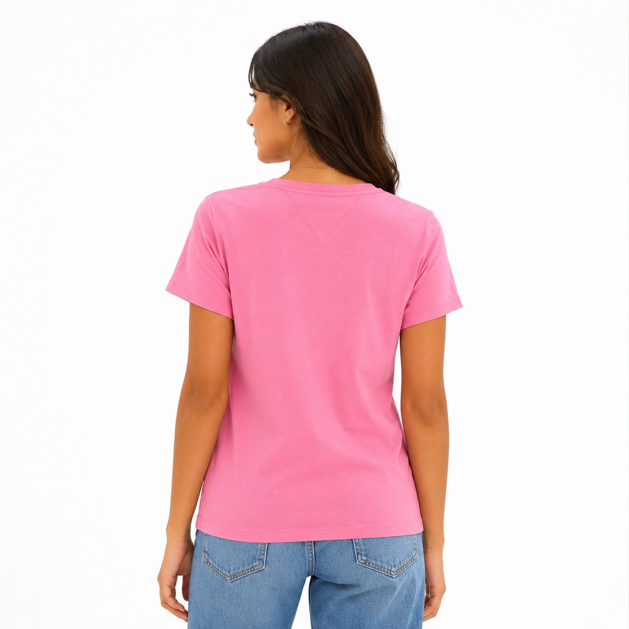 Tommy Hilfiger Short Sleeve Tops-Cotton Shirts for Women with V-Neckline and Logo Detail