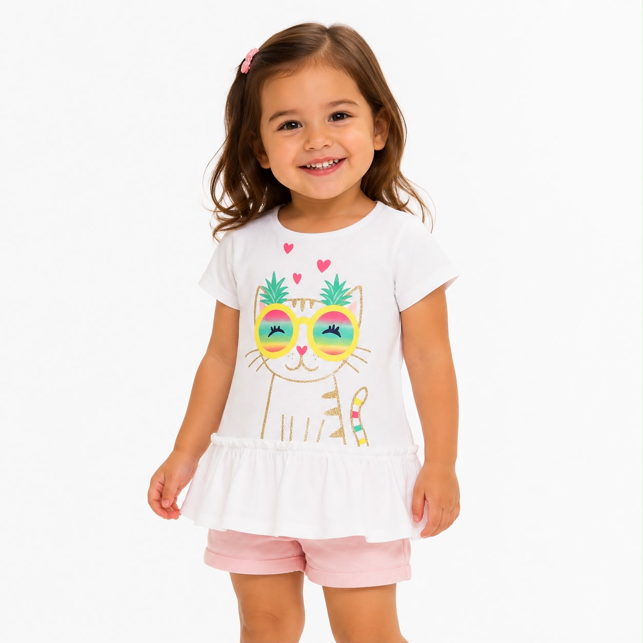 Carter’s Kitty Ruffle Slub Tee - Toddler Girl