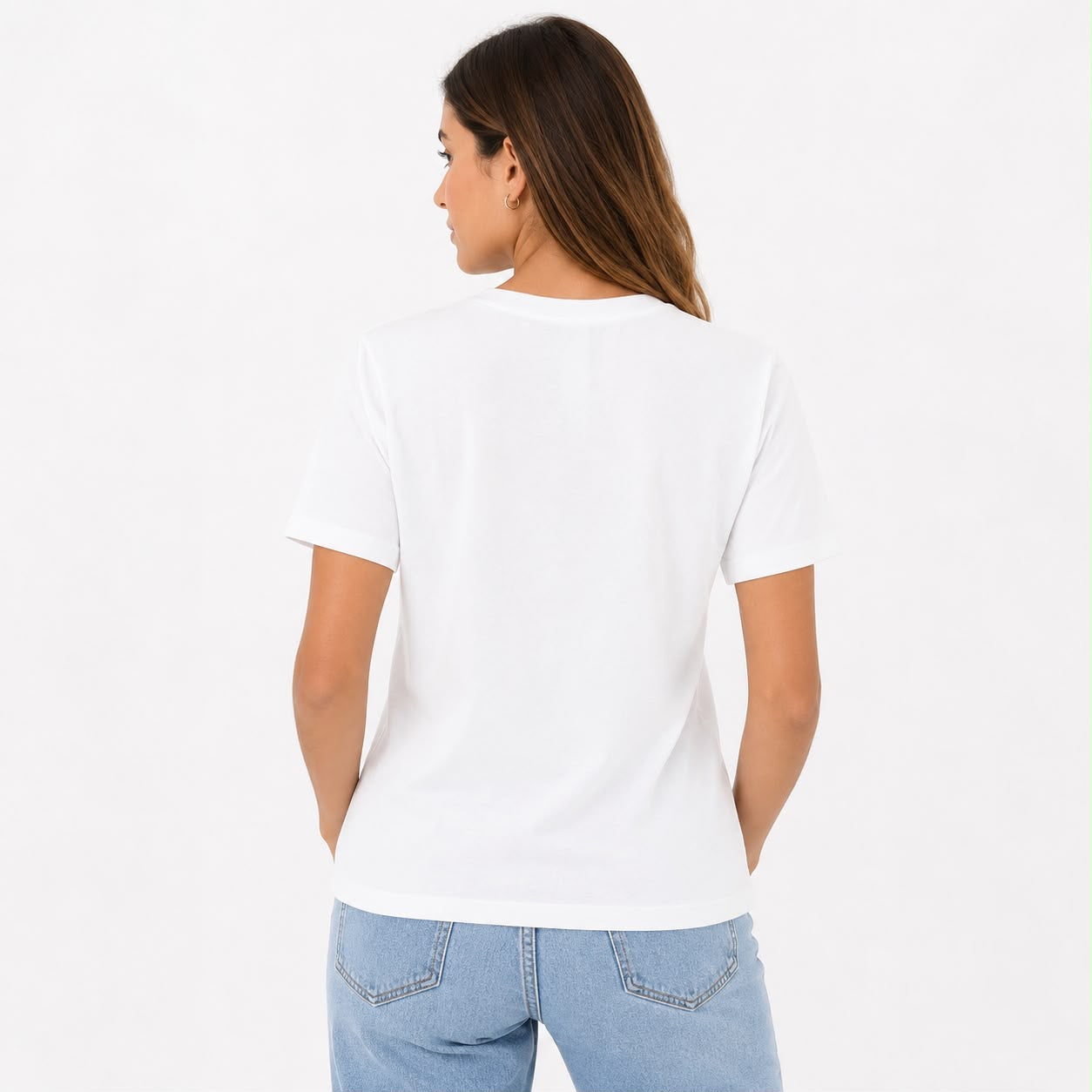 Notations White round neck and short sleeve t-shirt