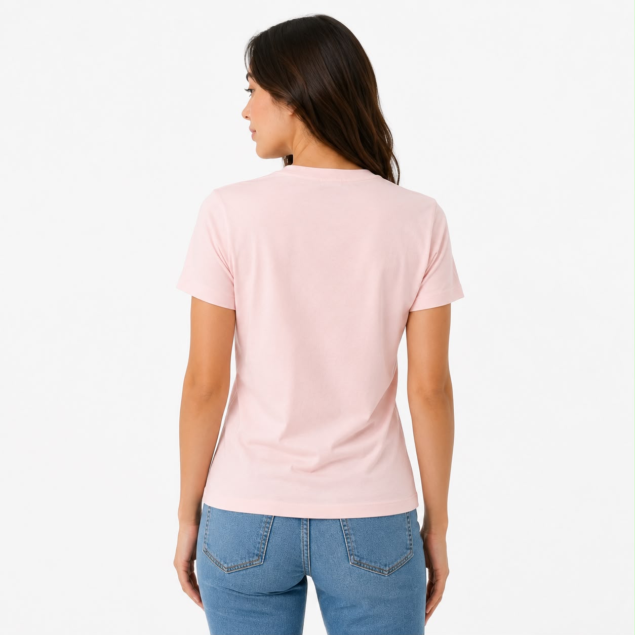 Calvin Klein t-shirt is pink and features a monogram logo