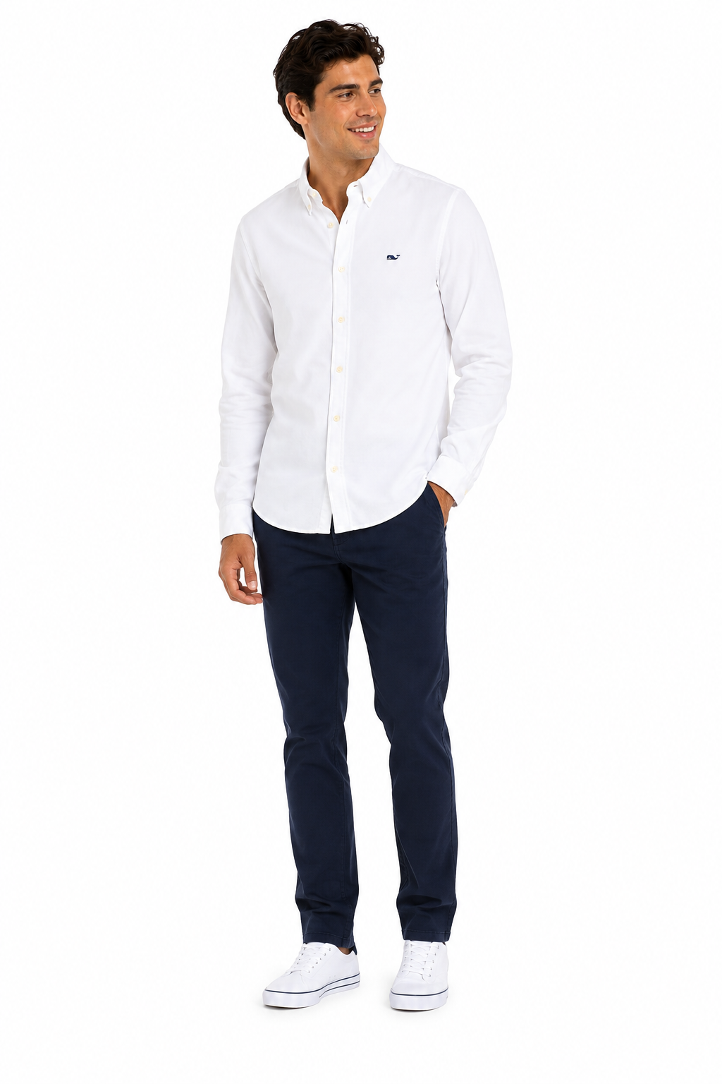 Vineyard Vines-Long-sleeved Oxford shirt in white