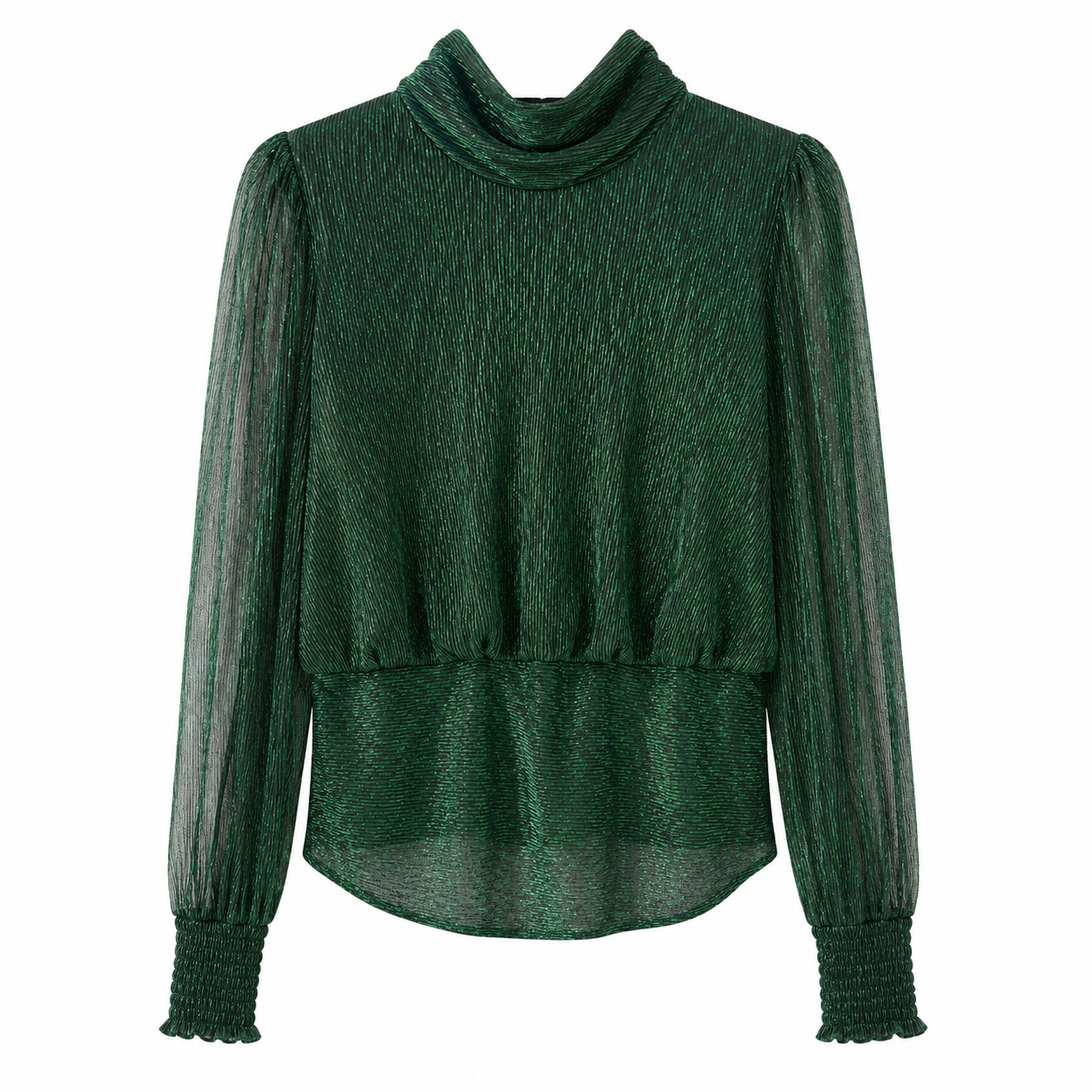 Joie blouse Stands out for its sophisticated pleated and shiny finish