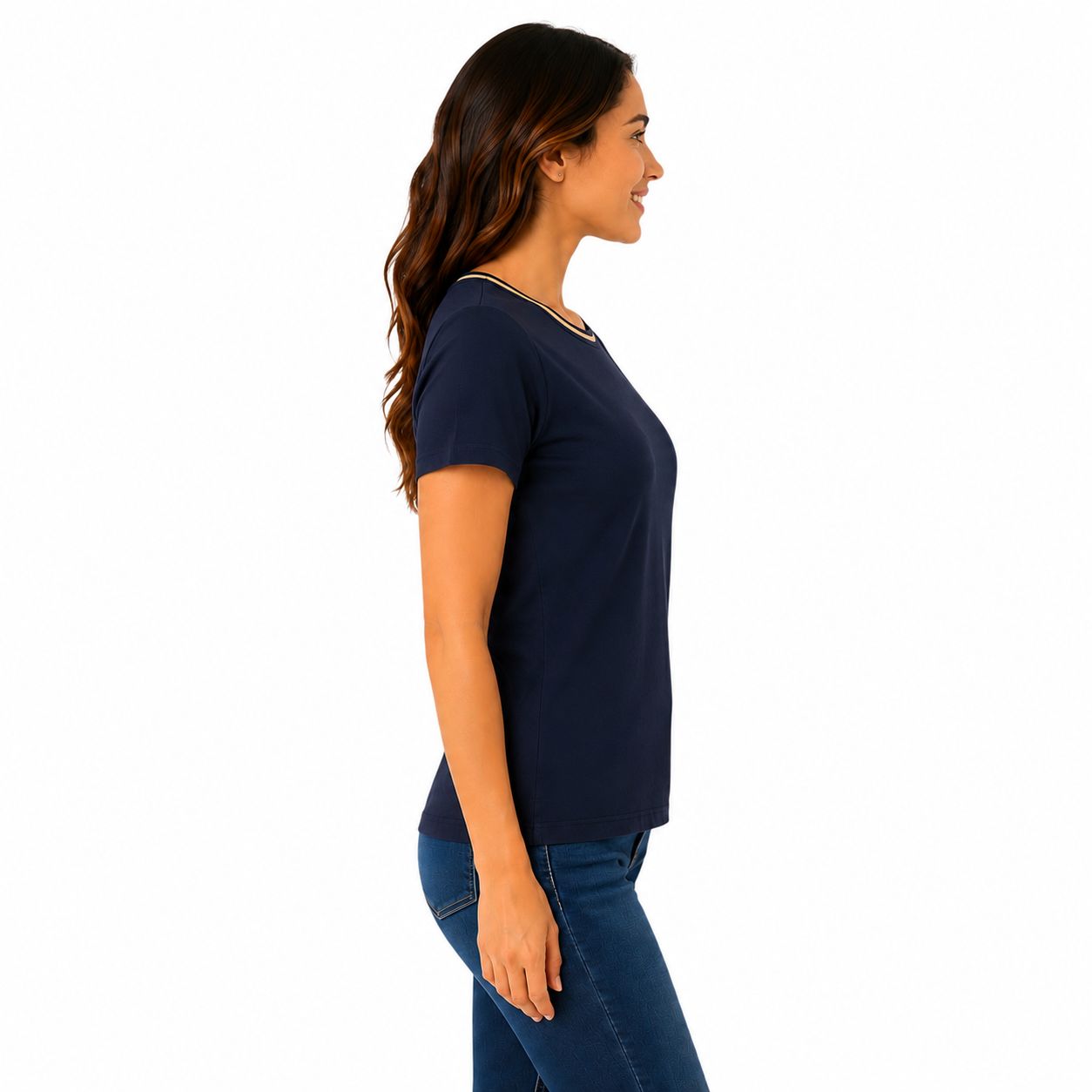 ANNE KLEIN -Basic short-sleeved t-shirt