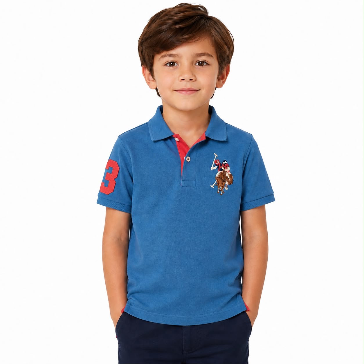 Us Polo Assn Classic solid pique polo shirt with multicolored logo