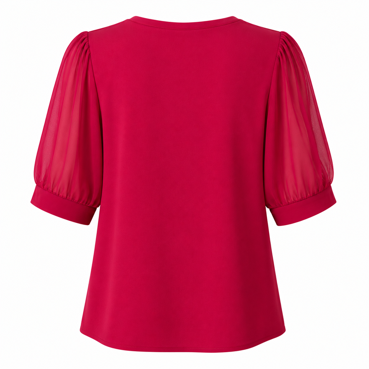 Calvin Klein Blouse With V-neck and transparent puff sleeves
