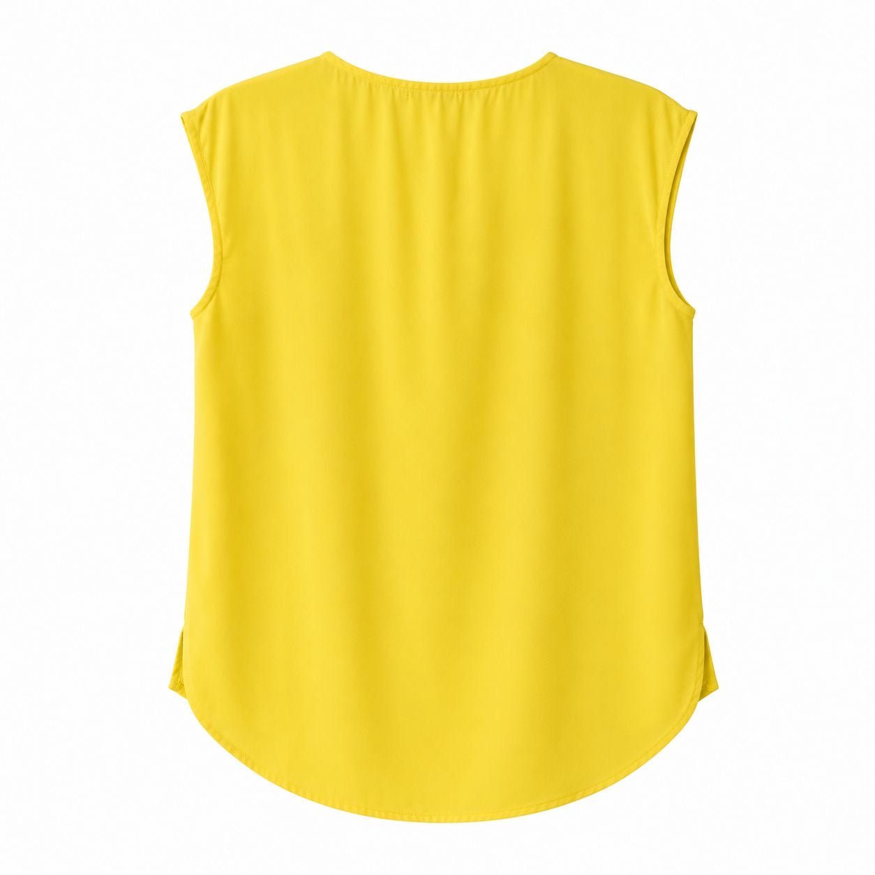 Green Envelope Flowing round neck and sleeveless blouse in yellow Women’s
