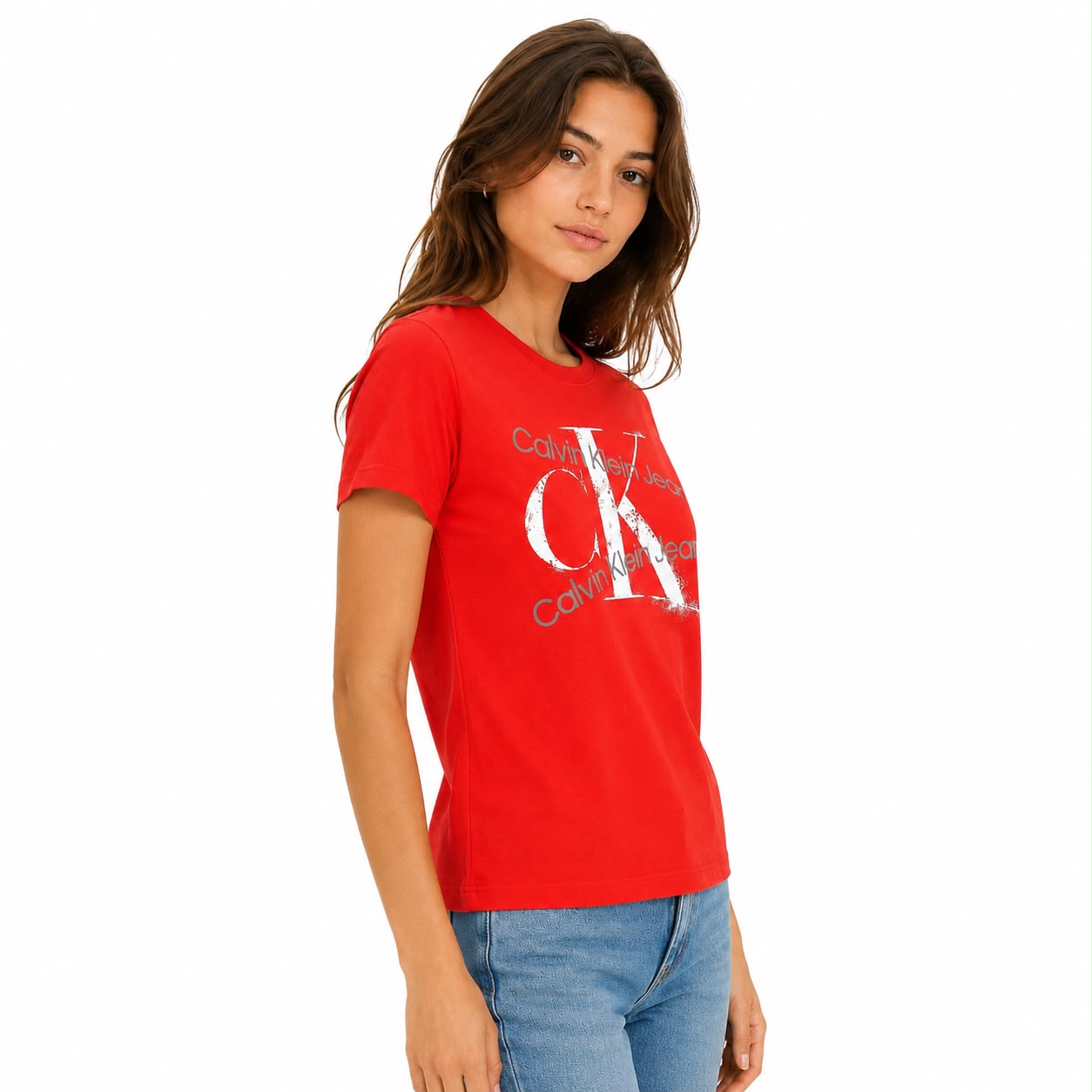 Calvin Klein Jeans red t-shirt Women’s With a graphic logo monogram