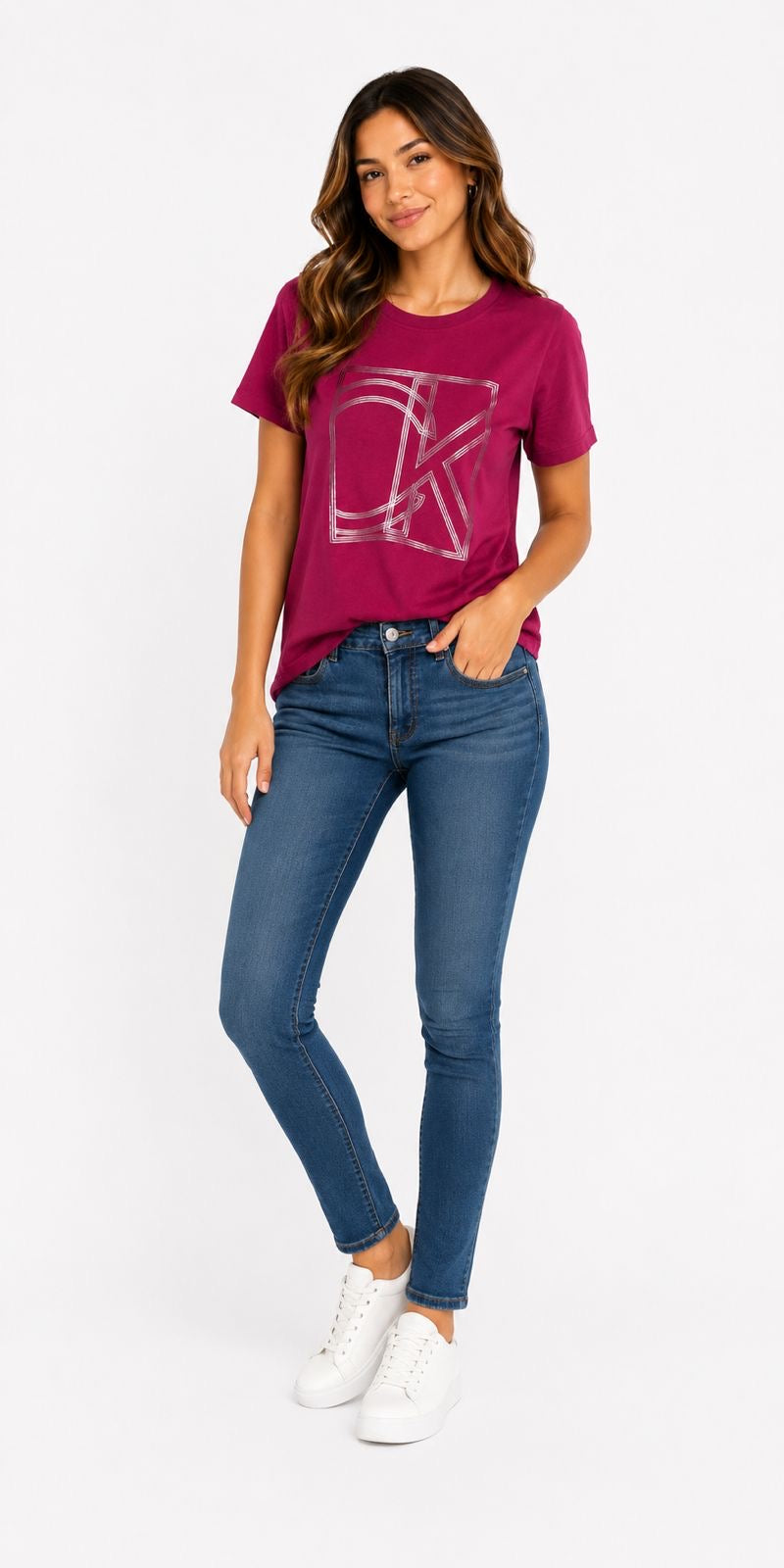 Calvin Klein -Playera o remera de manga corta Calvin Klein para dama
