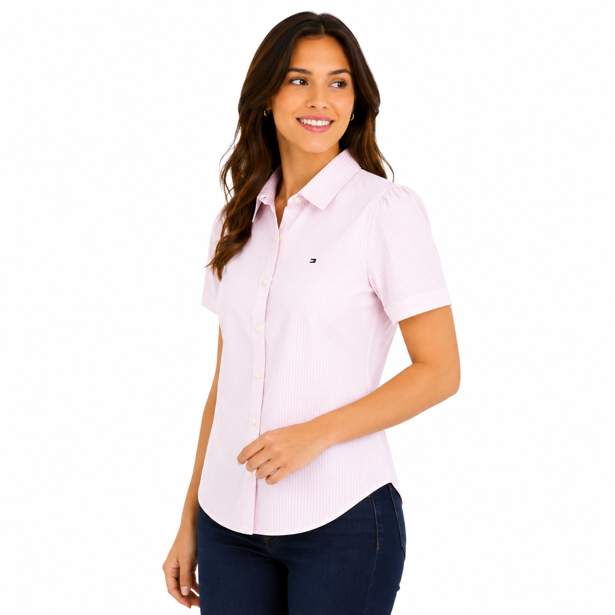 TOMMY HILFIGER-Short-Sleeve Striped Oxford Shirt