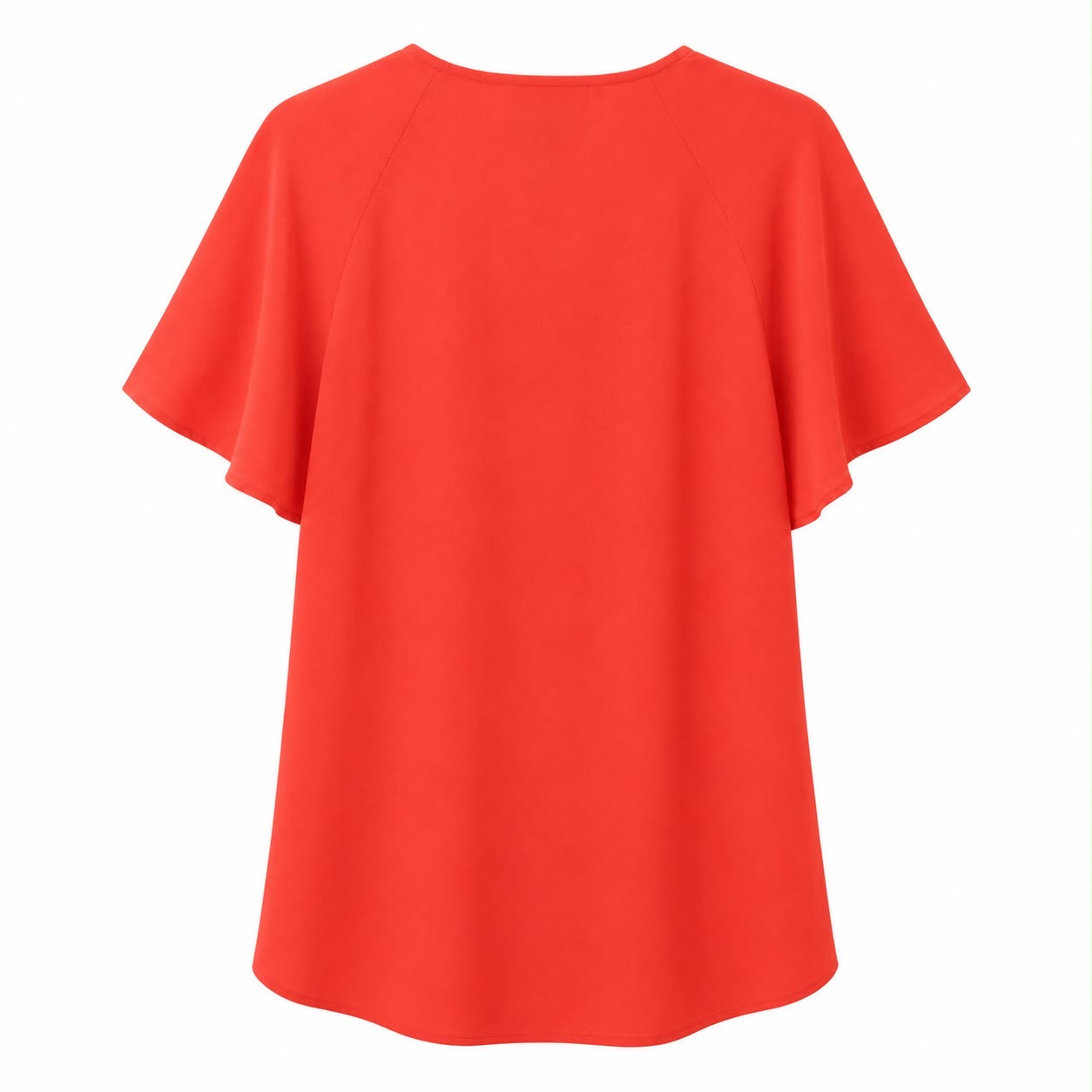Michael Kors coral blouse with flutter sleeves