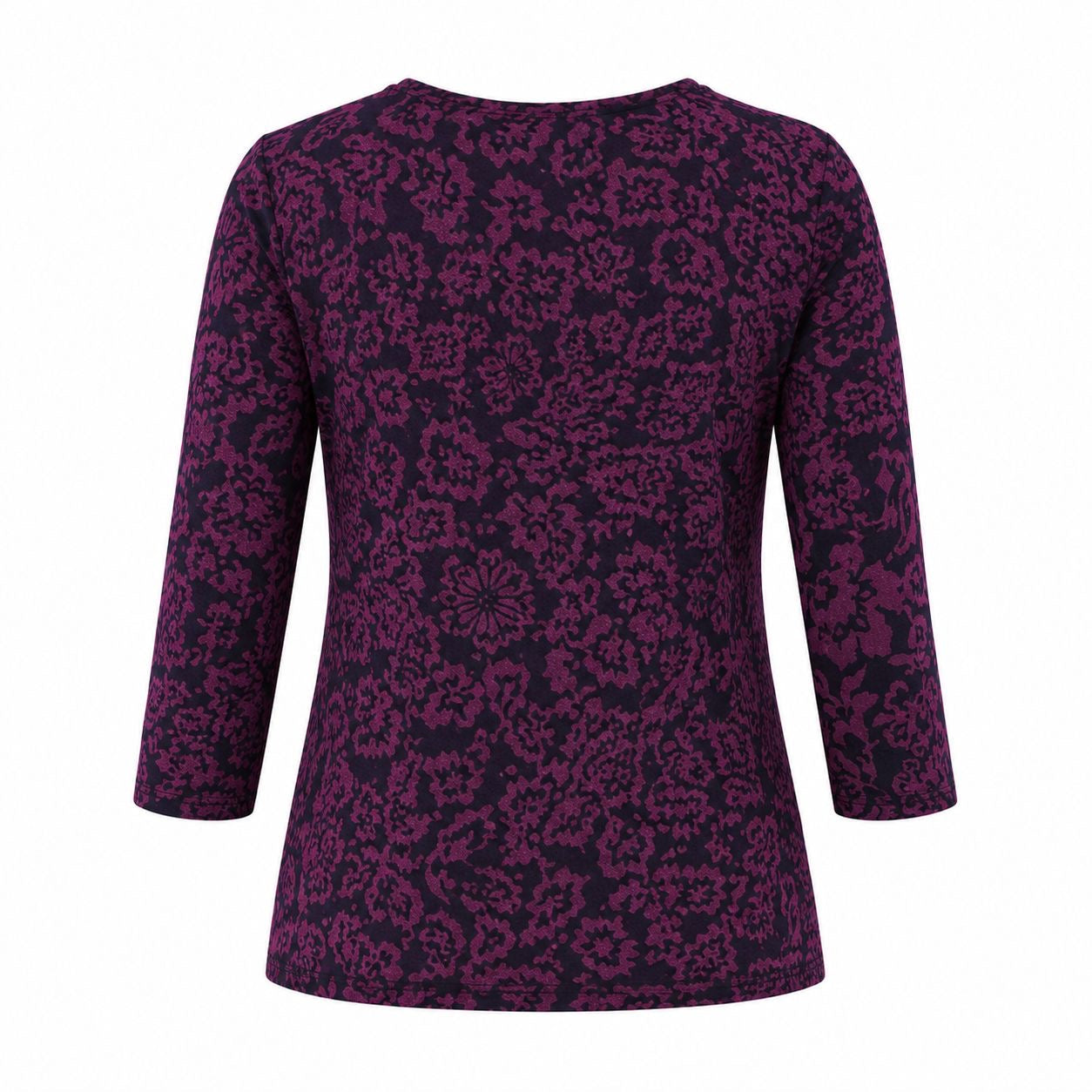Anne Klein brand blouse has a dark floral design